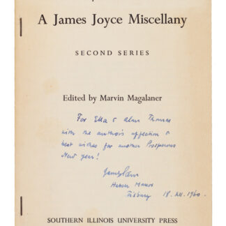 James Stern: James Joyce. A First Impression, [?1959], inscribed