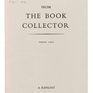 Rupert Hart-Davis’ memoir of Geoffrey Keynes, 1972