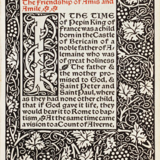 William Morris: Of the Friendship of Amis and Amile, Kelmscott Press, 1894 - 1st ed., one of 500 copies on 'Perch' paper